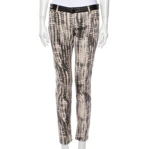 MAJE STRETCH PANTS PINK GRAY PYTHON SNAKE ABSTRACT PRINT SIZE 38/4/6